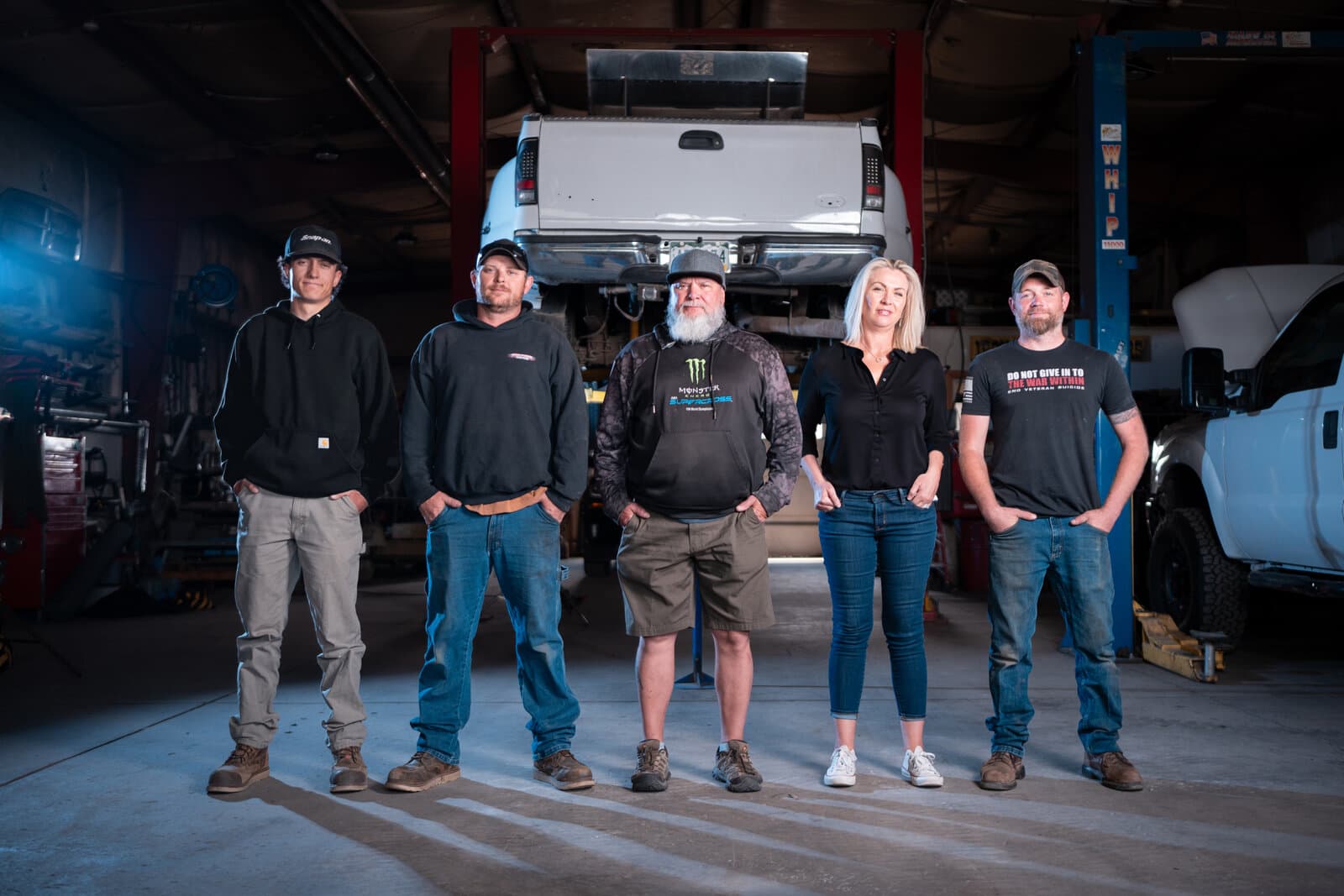 The crew in the Iron Forge shop in Sedalia, Colorado